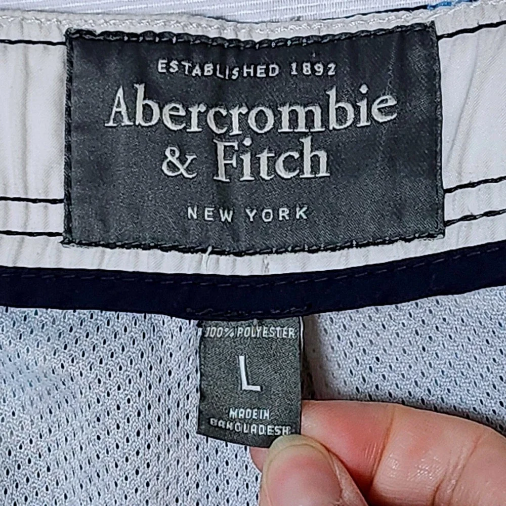 Abercrombie & Fitch Mens Blue Hibiscus Floral Board‎ Shorts Navy Size Large L
